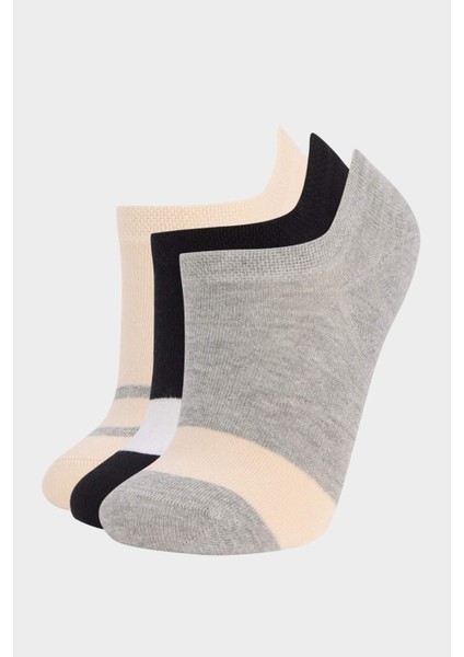 Erkek 3'lü Pamuklu Sneaker Çorap D9949AXNS