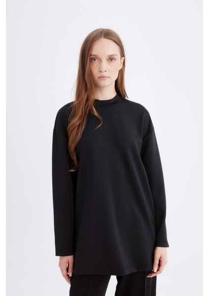 Relax Fit Skuba Dalgıç Kumaş Uzun Kollu Tunik D9030AX24WN