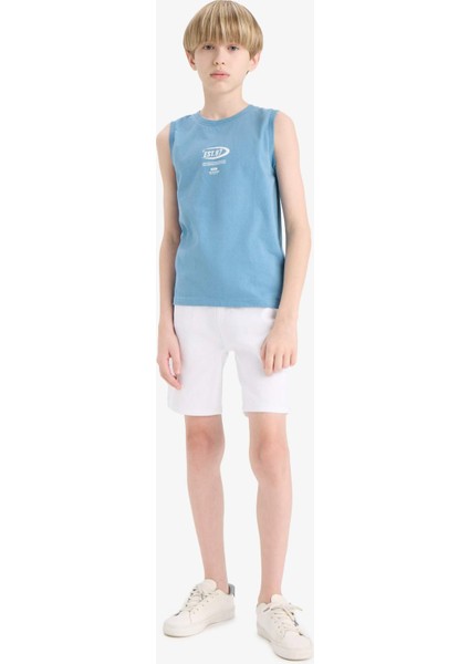 Erkek Çocuk Bisiklet Yaka Baskılı Atlet E0192A825HS