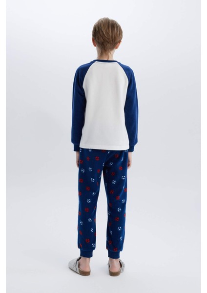 Erkek Çocuk Polar Pijama Takımı Baskılı Uzun Kollu Üst Beli Lastikli Uzun Alt D8600A824CW