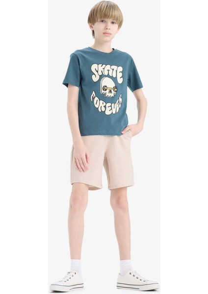 Erkek Çocuk Bisiklet Yaka Baskılı Kısa Kollu Tişört E0083A825SM