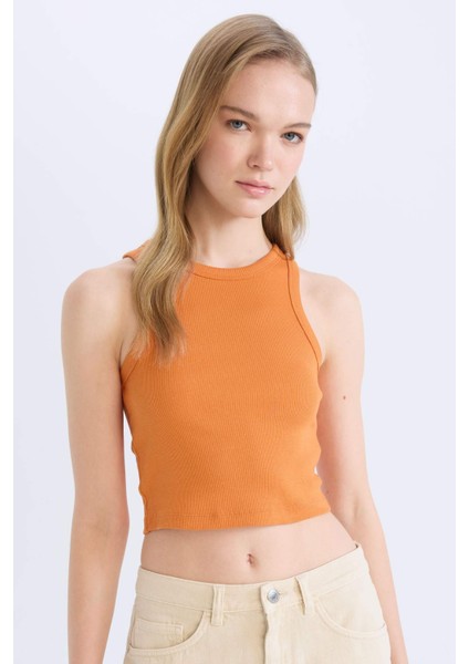 Fitted Halter Yaka Fitilli Kaşkorse Atlet U0357AZ25SM