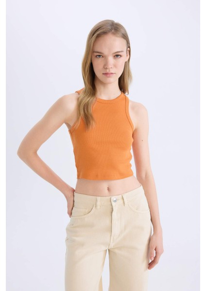 Fitted Halter Yaka Fitilli Kaşkorse Atlet U0357AZ25SM