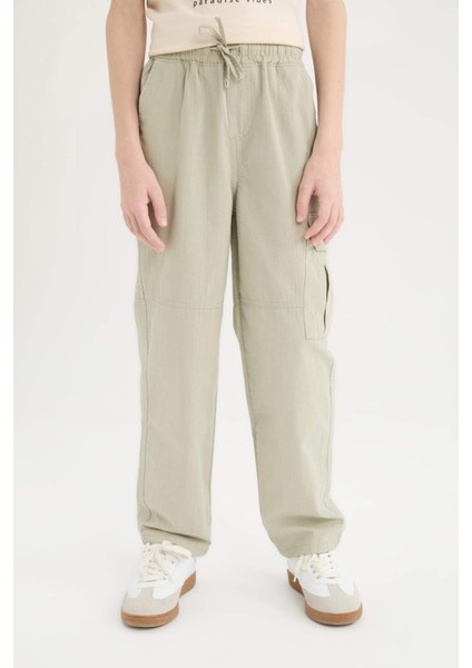 Erkek Çocuk Loose Fit Standart Paça Gofre Dokulu Pantolon D7794A825SP