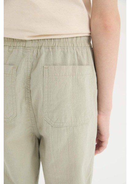 Erkek Çocuk Loose Fit Standart Paça Gofre Dokulu Pantolon D7794A825SP