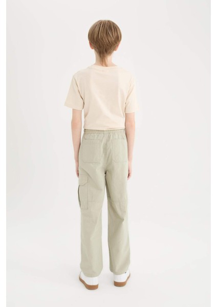 Erkek Çocuk Loose Fit Standart Paça Gofre Dokulu Pantolon D7794A825SP