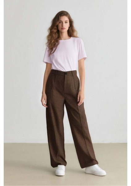 Carrot Fit Pensli Pantolon Yüksek Bel Cepli Kısa Paça