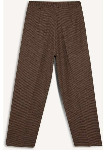 Carrot Fit Pensli Pantolon Yüksek Bel Cepli Kısa Paça