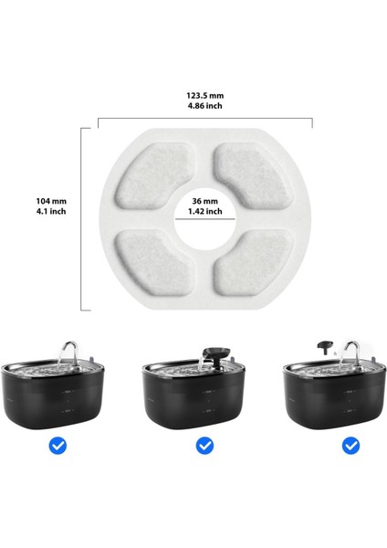 Su Pınarı Aktif Karbon Yedek Filtre 6 Adet (Kiwi KPF-10555 Uyumlu)