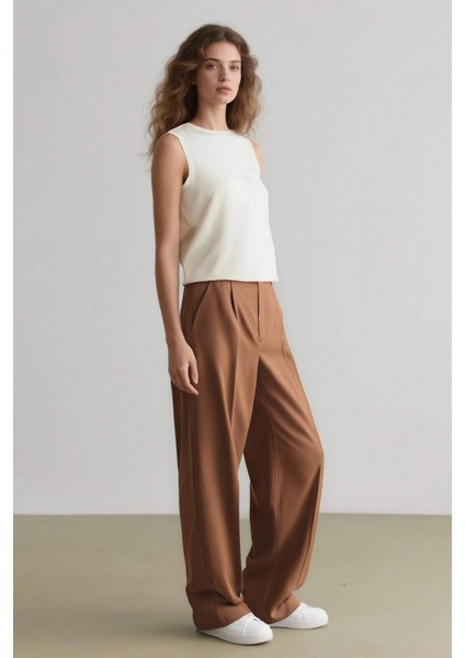 Wide Leg Palazzo Pantolon Cepli Yüksek Bel Geniş Paça Uzun Boy D9182AX24AU