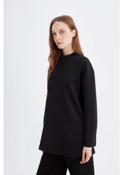 Relax Fit Skuba Dalgıç Kumaş Uzun Kollu Tunik D9030AX24WN