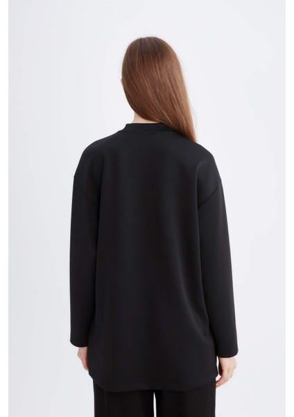 Relax Fit Skuba Dalgıç Kumaş Uzun Kollu Tunik D9030AX24WN