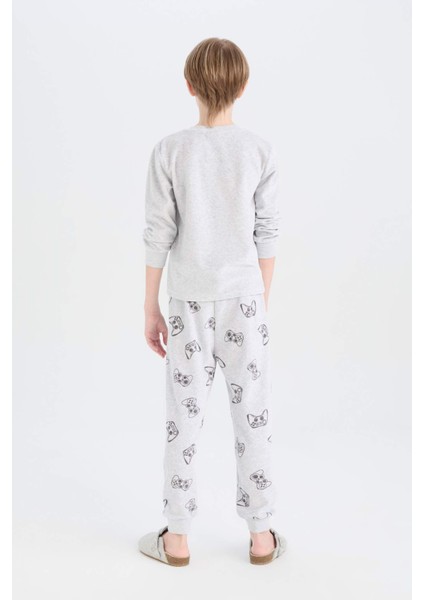 Erkek Çocuk Kadife Pijama Takımı Baskılı Uzun Kollu Üst Uzun Alt D8599A824CW
