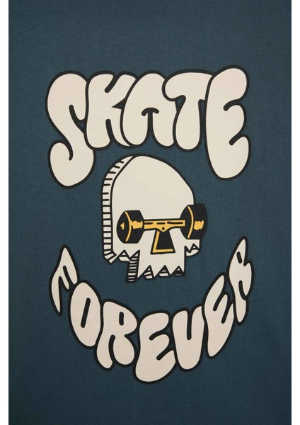 Erkek Çocuk Bisiklet Yaka Baskılı Kısa Kollu Tişört E0083A825SM