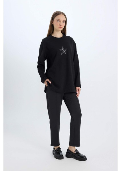 Regular Fit Cepli Pensli Skuba Dalgıç Kumaş Beli Lastikli Pantolon D9029AX24WN