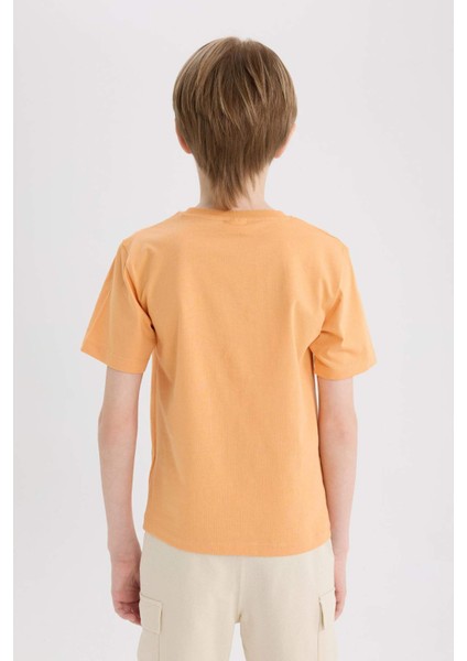 Erkek Çocuk Bisiklet Yaka Baskılı Kısa Kollu Tişört E0167A825SM