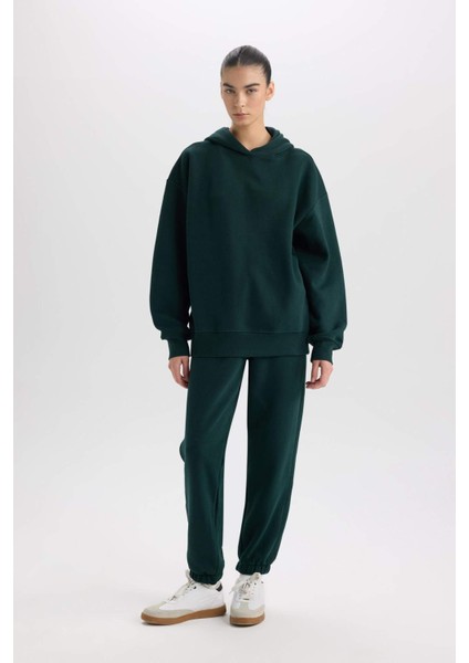 Standart Boy Jogger Kalın Eşofman Altı Basic Düz Beli Paçası Lastikli Cepli D9934AX24WN