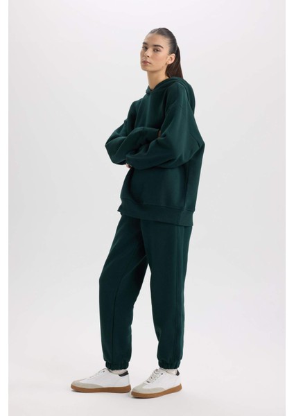 Standart Boy Jogger Kalın Eşofman Altı Basic Düz Beli Paçası Lastikli Cepli D9934AX24WN