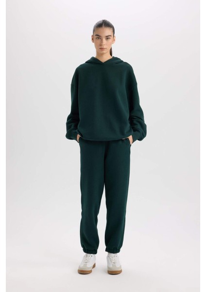 Standart Boy Jogger Kalın Eşofman Altı Basic Düz Beli Paçası Lastikli Cepli D9934AX24WN