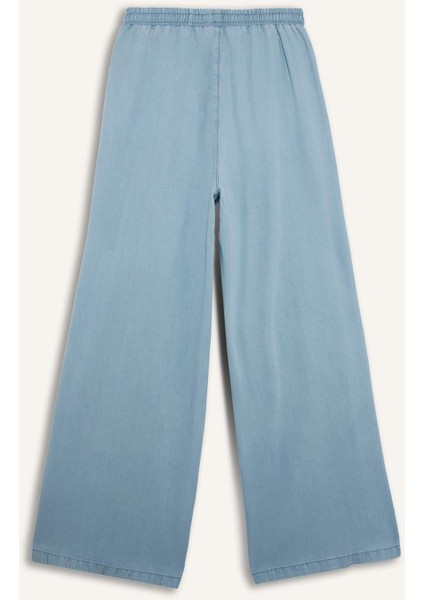 Yüksek Bel Düz Paça Tensel Yıkamalı Pantolon D8234AX25SM