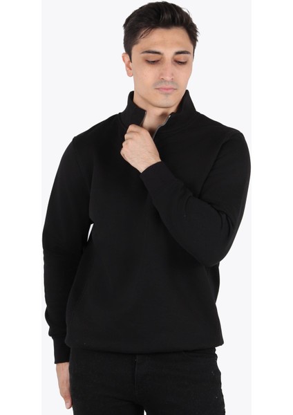 5259-2 Fermuarlı Yaka 3 İplik Şardonlu Sweat