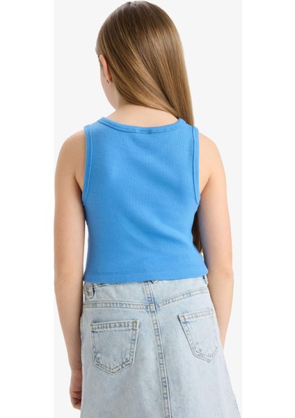 Kız Çocuk Bisiklet Yaka Baskılı Atlet C4717A825SM