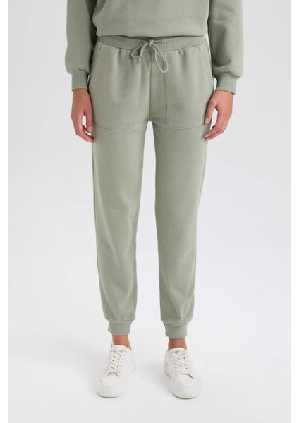 Regular Fit Jogger Kışlık Eşofman Altı Basic Düz Beli Lastikli Bağcıklı Cepli V2699AZ24WN