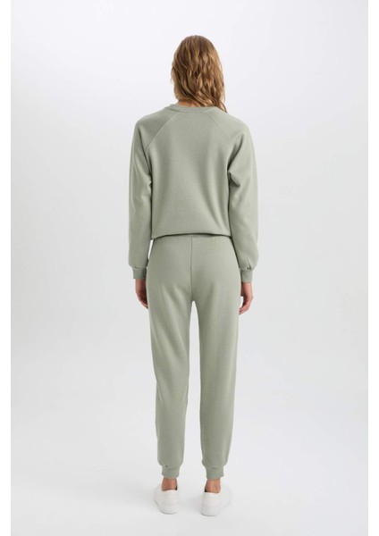 Regular Fit Jogger Kışlık Eşofman Altı Basic Düz Beli Lastikli Bağcıklı Cepli V2699AZ24WN