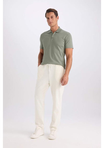 Regular Fit Eşofman Altı Beli Bağcıklı Cep Detaylı Düz Paça