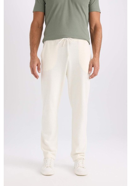 Regular Fit Eşofman Altı Beli Bağcıklı Cep Detaylı Düz Paça