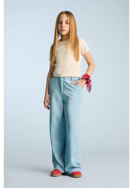 Kız Çocuk Wide Leg Geniş Paça Jean Pantolon D7103A825SM