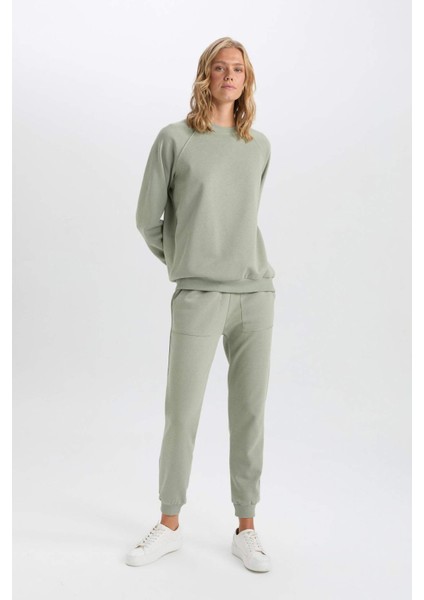 Regular Fit Jogger Kışlık Eşofman Altı Basic Düz Beli Lastikli Bağcıklı Cepli V2699AZ24WN