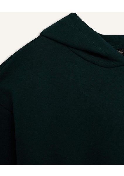 Relax Fit Kapüşonlu Kalın Basic Düz Sweatshirt D9935AX24WN