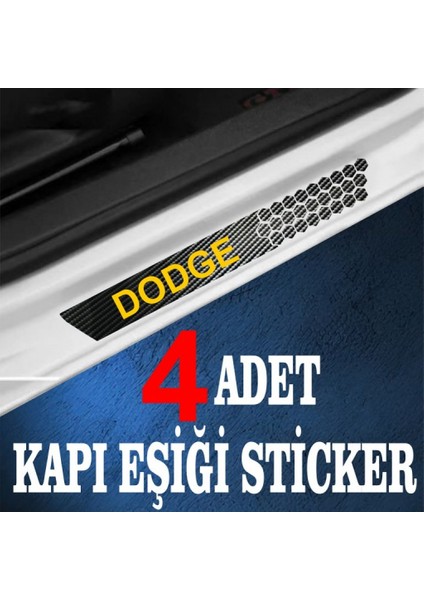 Dodge Uyumlu Özel Oto Kapı Eşikleri Sticker Karbon 4 Adet fiyatları