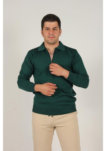 711 Polo Yaka Fermuarlı Kazak