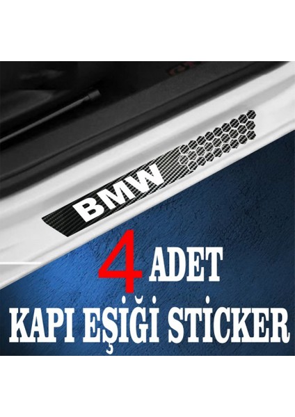 Bmw Özel Oto Kapı Eşikleri Sticker Karbon 4 Adet