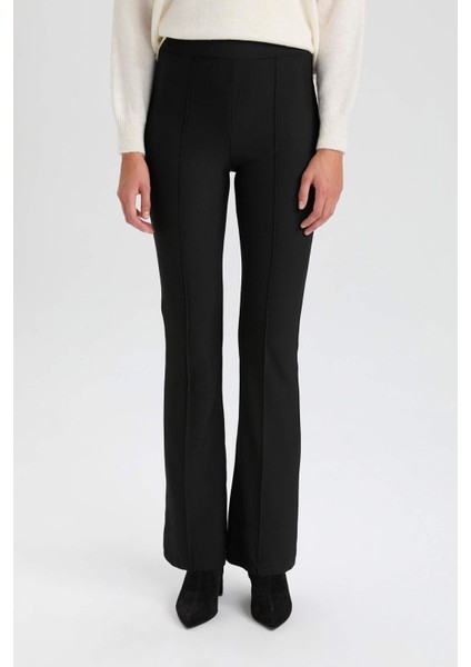 İspanyol Paça Yüksek Bel Pantolon Tayt X3148AZ24AU