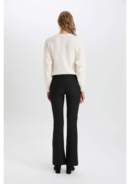 İspanyol Paça Yüksek Bel Pantolon Tayt X3148AZ24AU