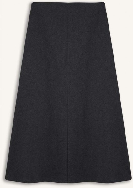 A Kesim Esnek Belli Basic Düz Normal Bel Maxi Etek