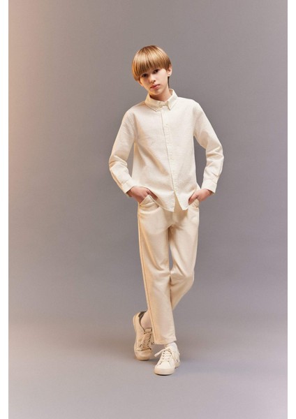 Erkek Çocuk Balloon Fit Standart Paça Twill Pantolon B6709A825SP