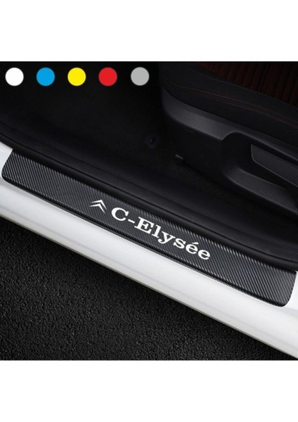 Citroen C Elysee Için Özel Yeni Uyumlu Aksesuar Oto Kapı Eşiği Özel Yeni Sticker Karbon 4 Adet