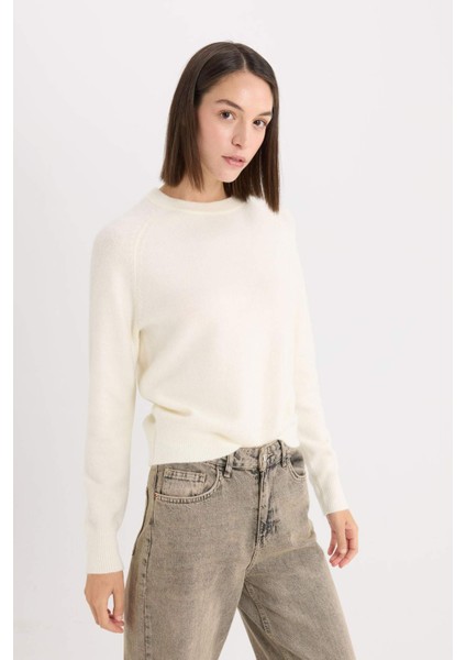 Regular Fit Bisiklet Yaka Basic Düz Soft Touch Yumuşak Triko Kazak D8678AX25SP