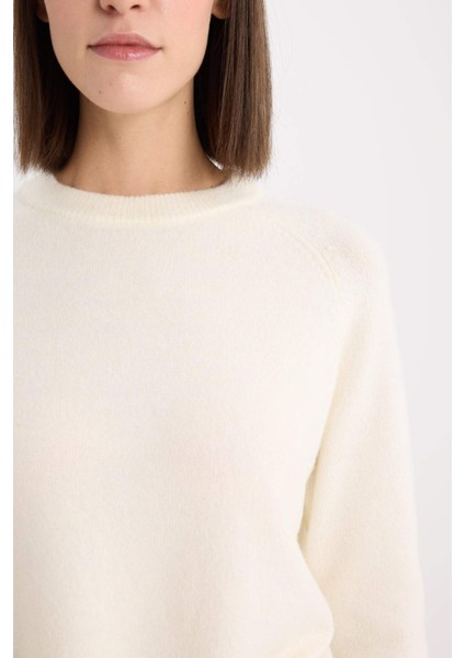 Regular Fit Bisiklet Yaka Basic Düz Soft Touch Yumuşak Triko Kazak D8678AX25SP