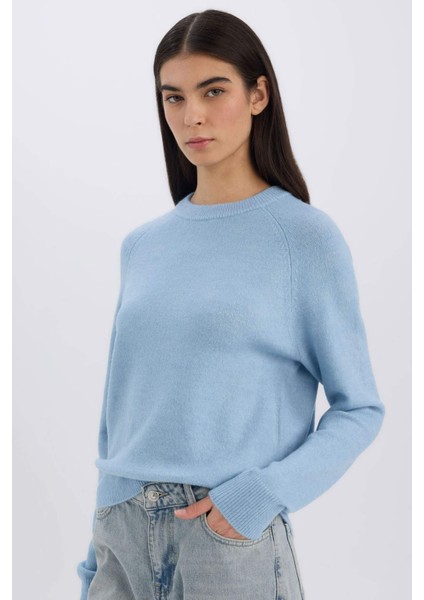 Regular Fit Bisiklet Yaka Basic Düz Soft Touch Yumuşak Triko Kazak D8678AX25SP