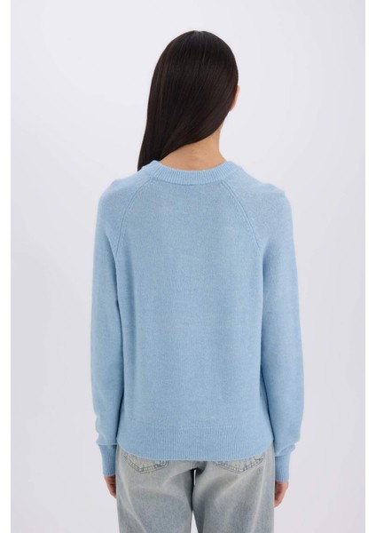 Regular Fit Bisiklet Yaka Basic Düz Soft Touch Yumuşak Triko Kazak D8678AX25SP