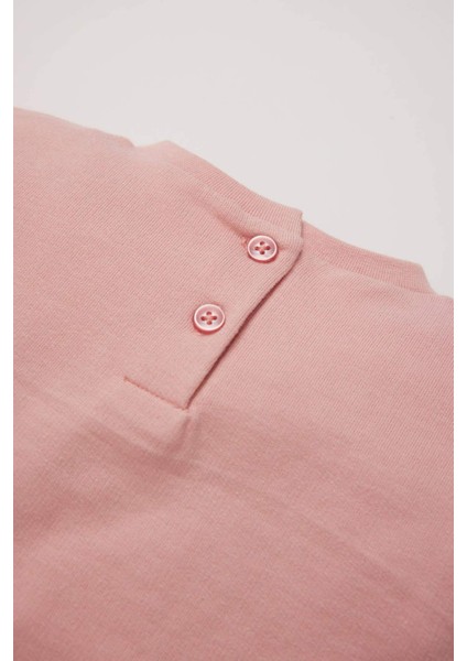 Kız Bebek 2'li Takım Sweatshirt Unicorn Baskılı Beli Lastikli Alt