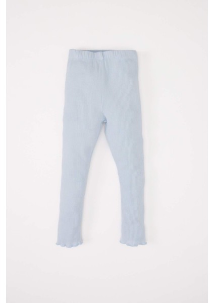 Kız Bebek 2'li Takım Çiçekli Fitilli Kaşkorse Uzun Kollu Tişört Beli Lastikli Alt Y1122A225SP