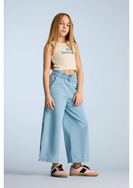 Kız Çocuk Culotte Geniş Paça Jean Pantolon D7102A825SM