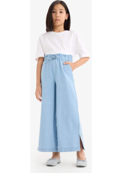 Kız Çocuk Culotte Geniş Paça Jean Pantolon D7102A825SM