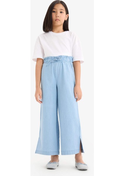 Kız Çocuk Culotte Geniş Paça Jean Pantolon D7102A825SM